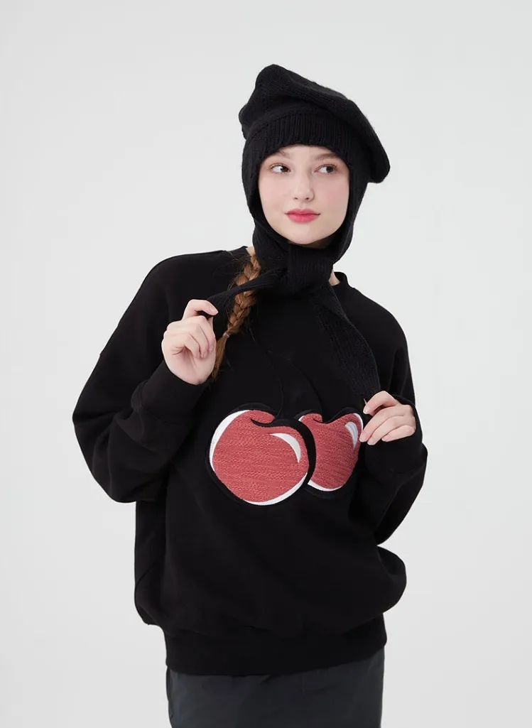 Kirsh | Knit Big Cherry Sweatshirt