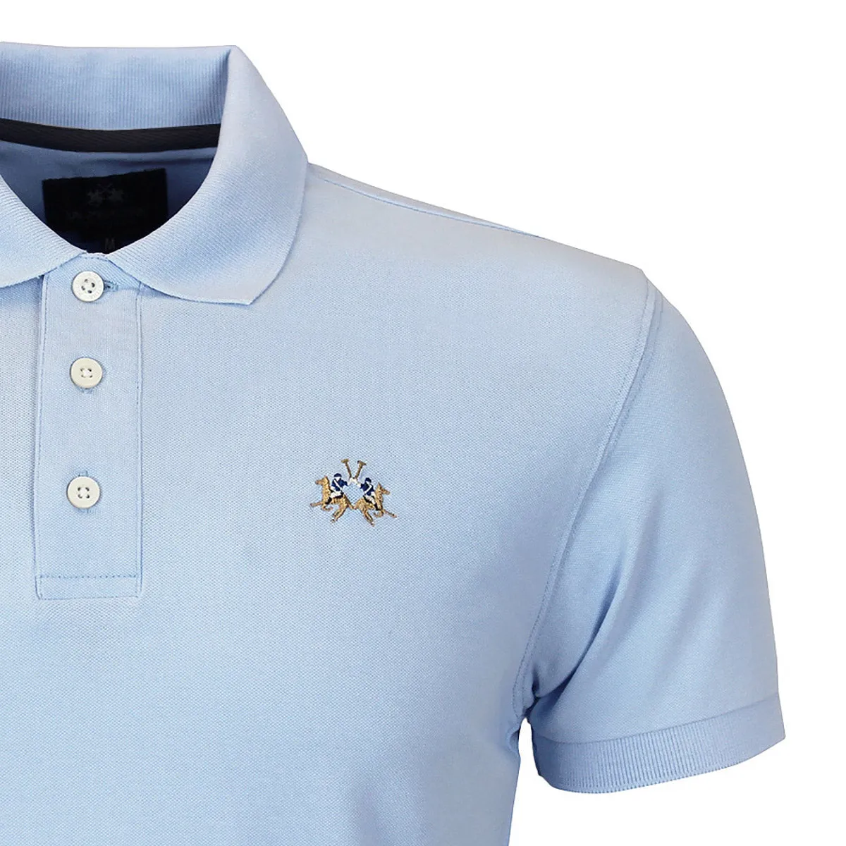 La Martina - Slim Fit Pique Polo Shirt - Skyway Blue