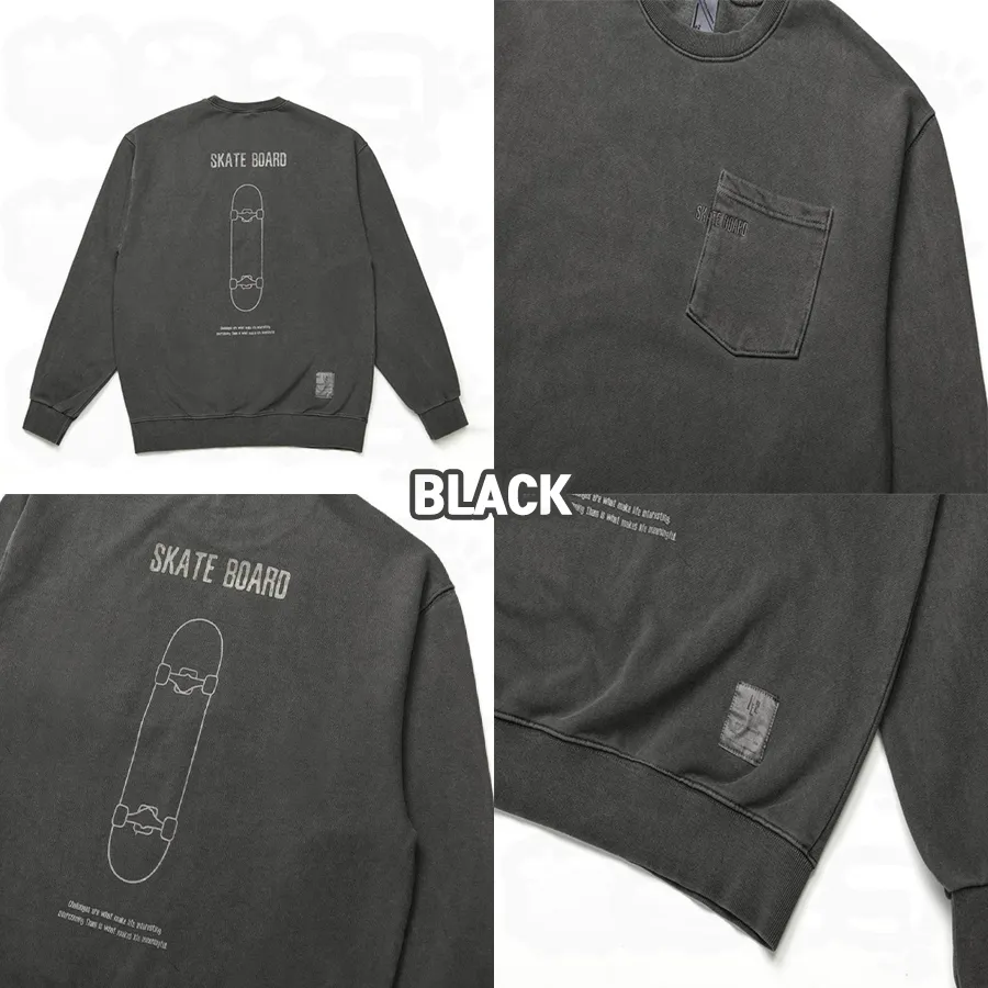 LE2 Jungkook BTS Pigment sweatshirt with skate board design