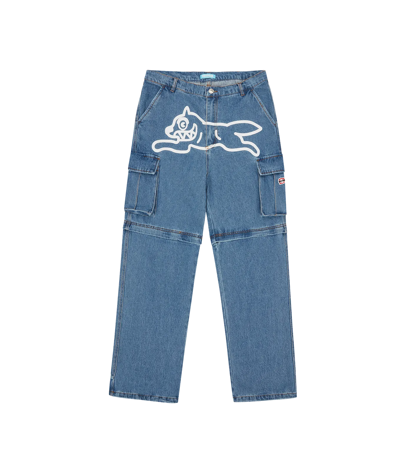 Light Blue Denim Cargo Pants - Running Dog