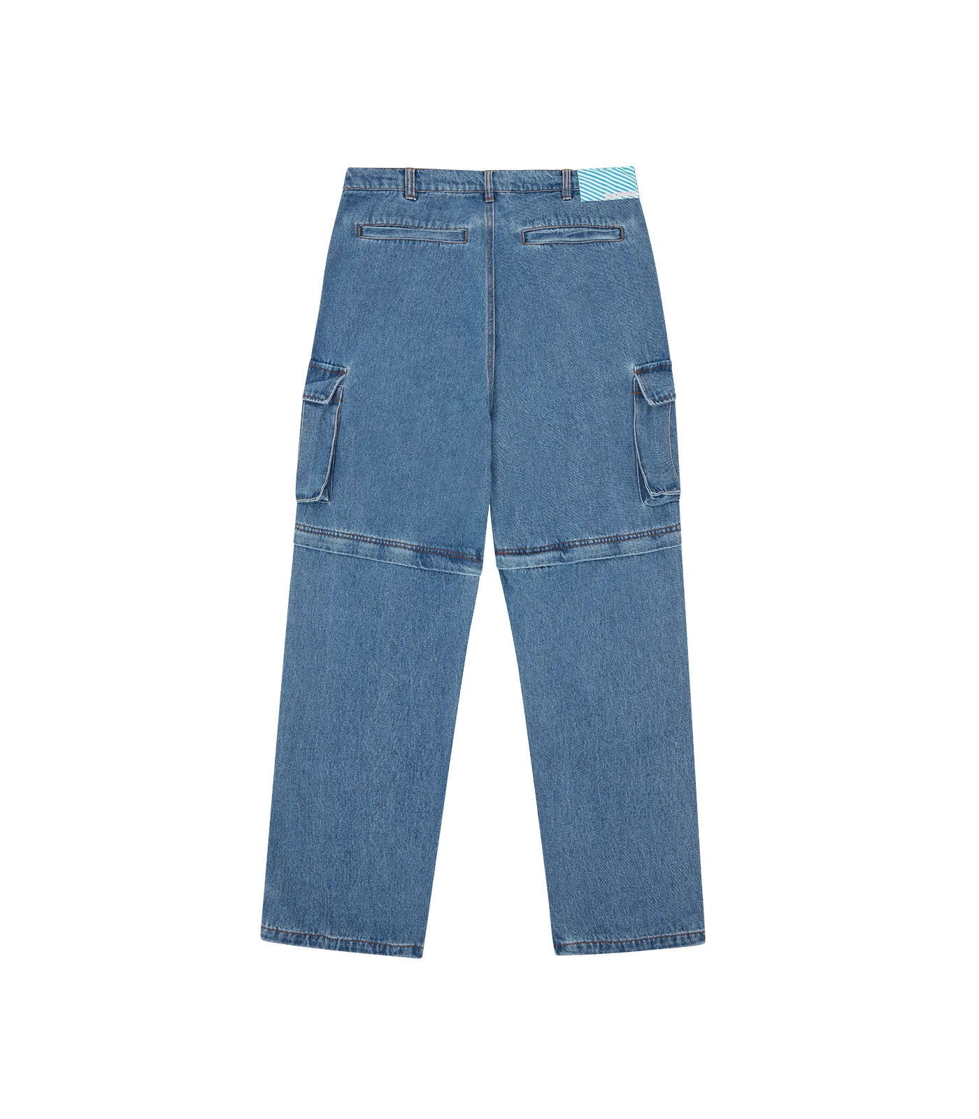 Light Blue Denim Cargo Pants - Running Dog