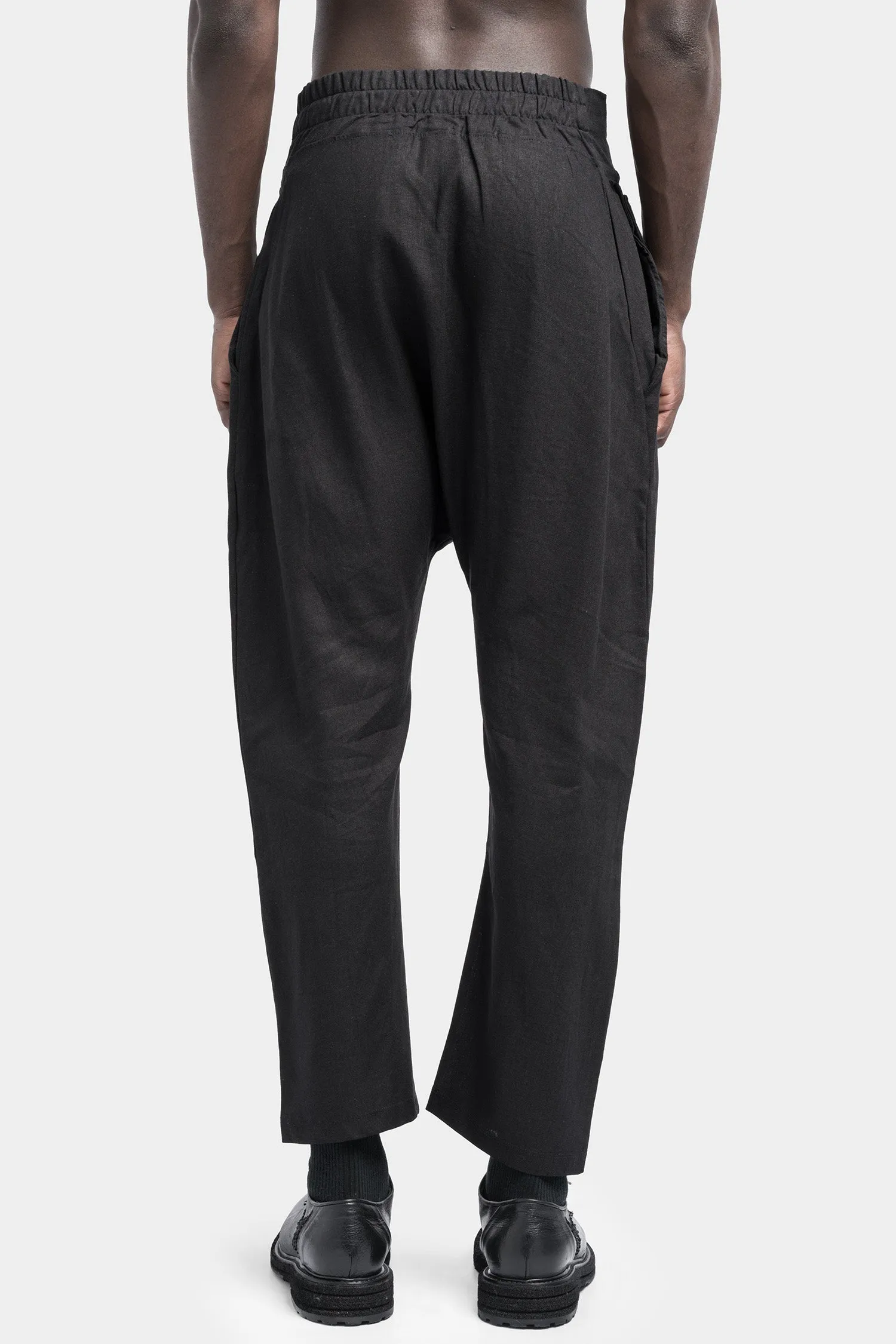 Linen blend crossover pants