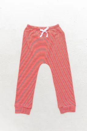 Little Paper Boat - Red Striped Knit Pants