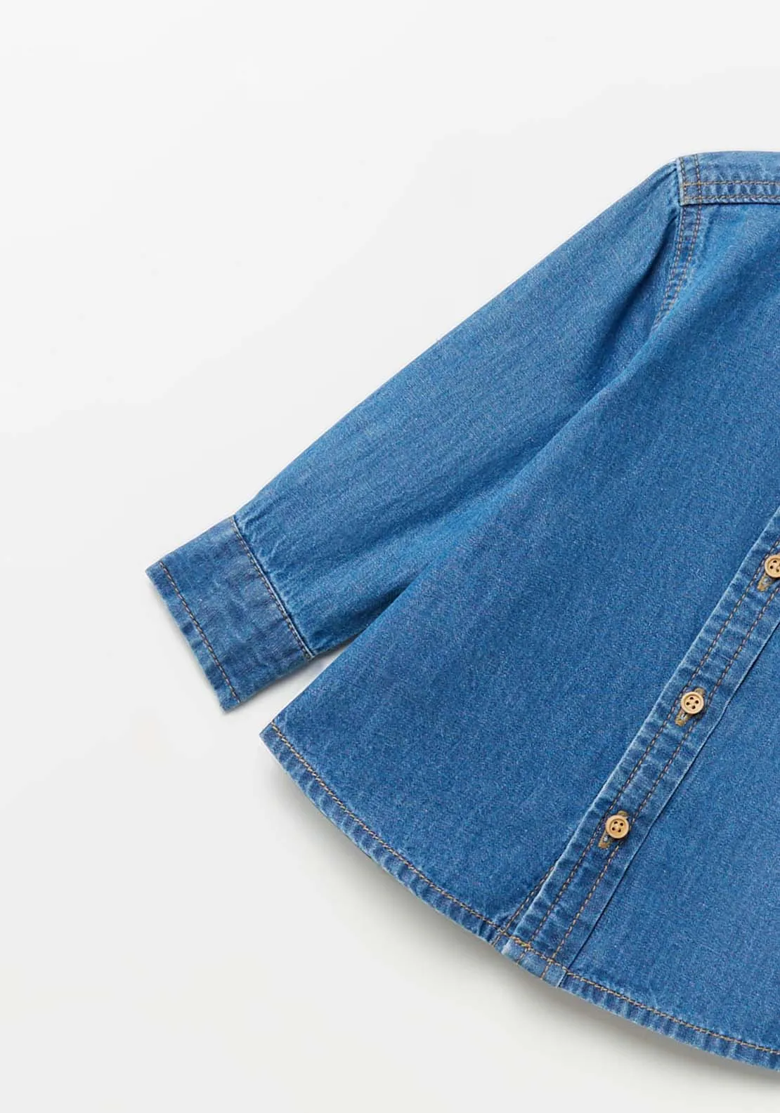 Long Sleeve Blue Denim Shirt