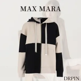 MaxMara Street Style Long Sleeves Cotton Logo Boosts Unisex Appeal