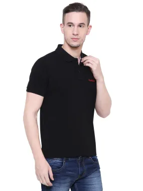 Men's Black Polo Collar T-Shirt by SeeandWear