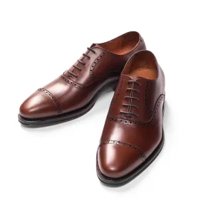 Men's Brogue Oxford Shoes in Cuoio Calf Leather - 98409.