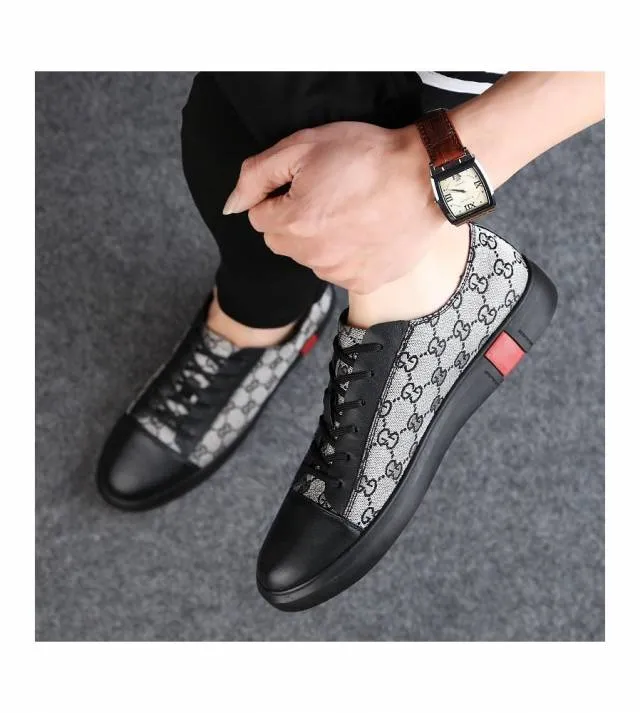 Men's high quality casual shoes skate sneakers leather luxury athletic shoes