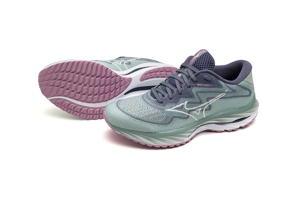 Mizuno Wave Rider 27 SSW for Women - Blue Surf/Snow White