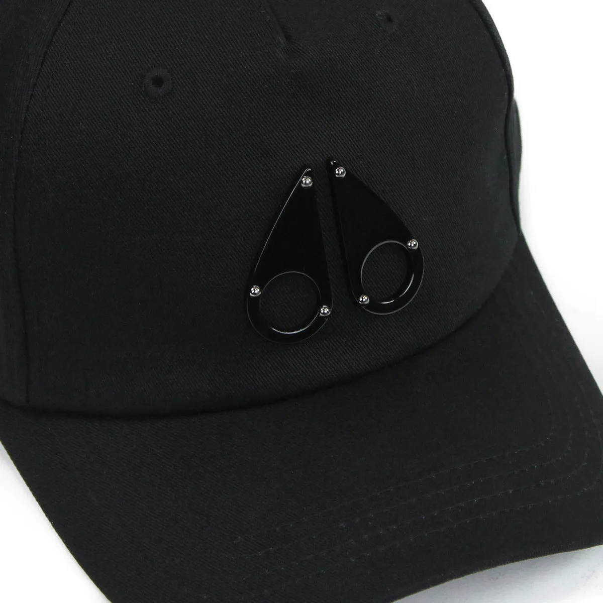 Moose Knuckles Black Space Age Metal Logo Cap