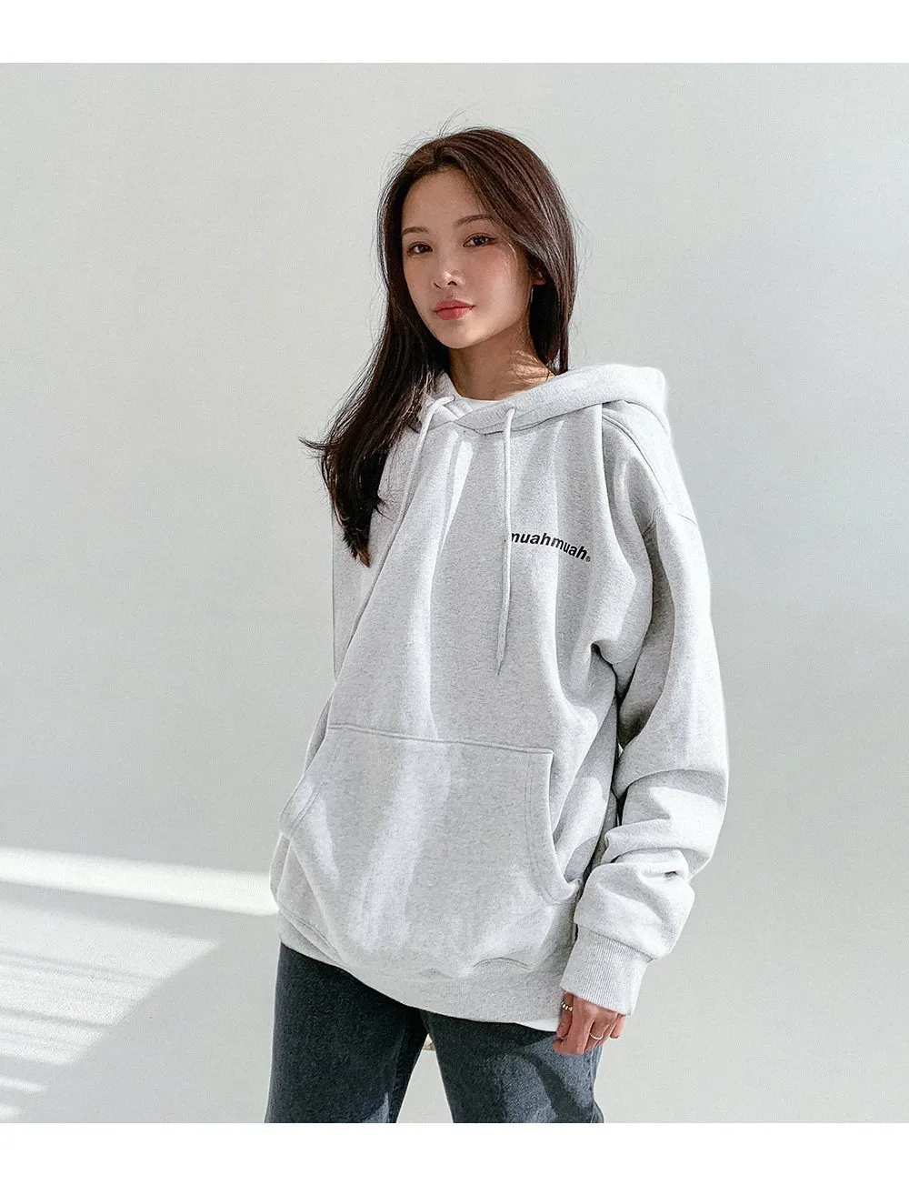 muahmuah | Street Style Long Sleeves Plain Cotton Oversized Logo - Best Deals and Discounts. Shop Now!