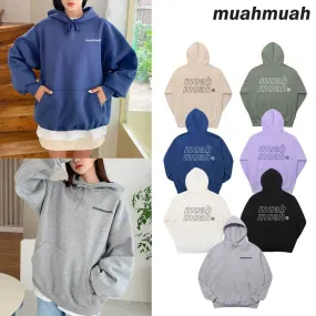 muahmuah | Street Style Long Sleeves Plain Cotton Oversized Logo - Best Deals and Discounts. Shop Now!