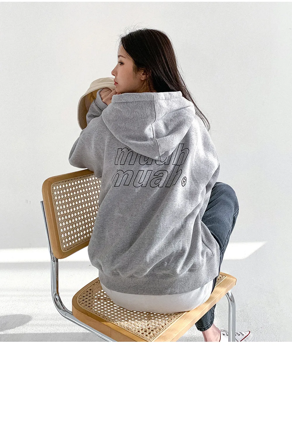 muahmuah | Street Style Long Sleeves Plain Cotton Oversized Logo - Best Deals and Discounts. Shop Now!