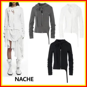 NACHE Street Style Long Sleeve Plain Logo Hoodies & Sweatshirts