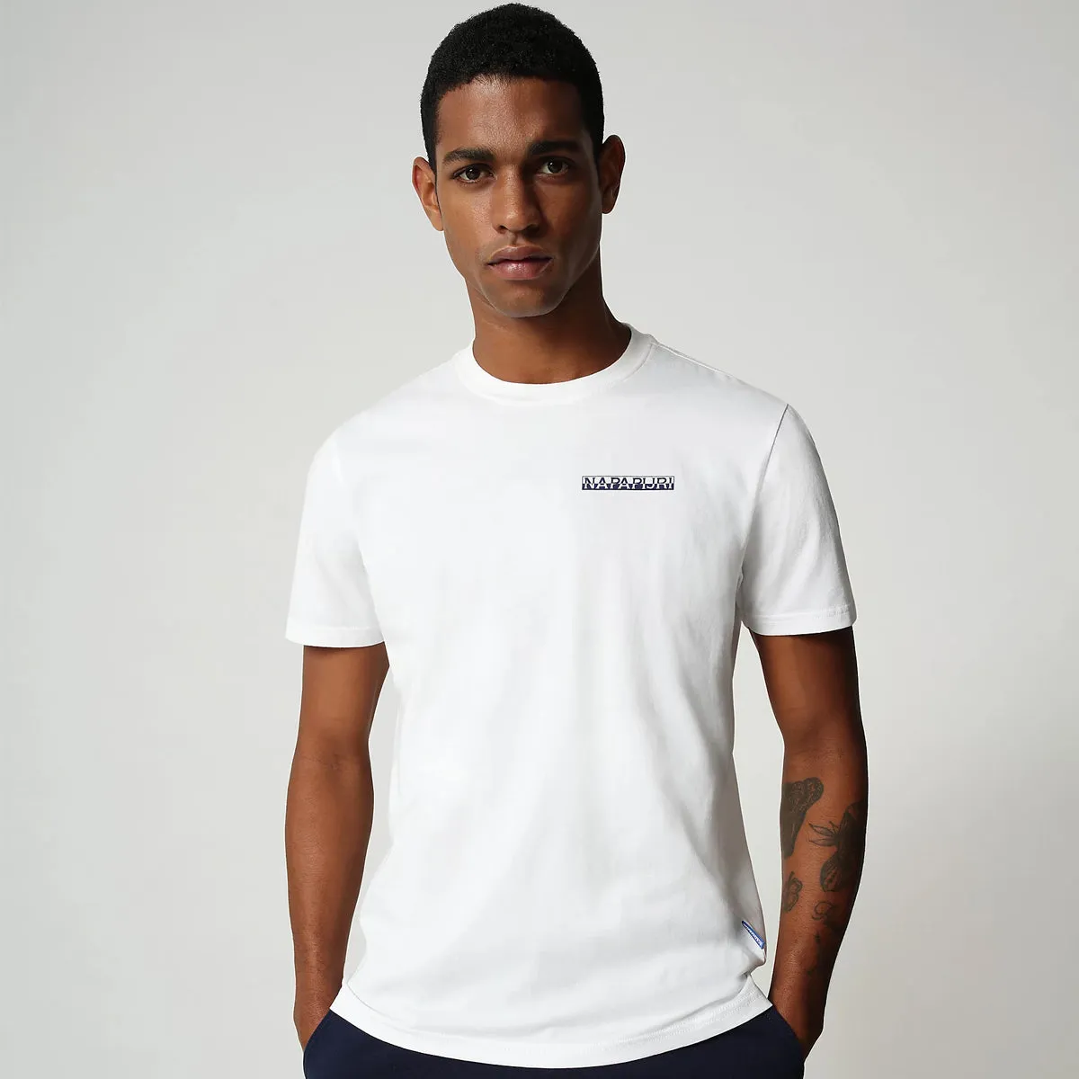 Napapijri white S-Surf Logo T-Shirt.