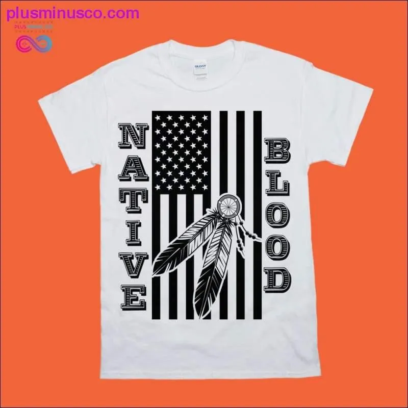 Native American Flag T-Shirts with Indian Feathers