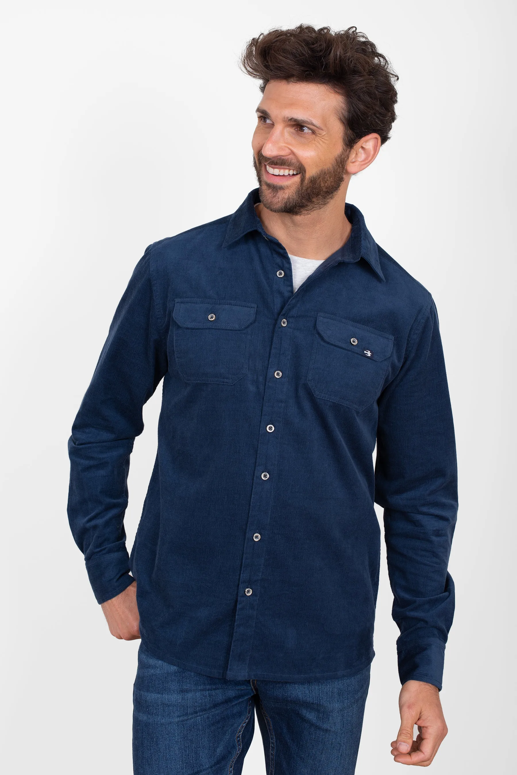 Navy Blue Corduroy Shirt