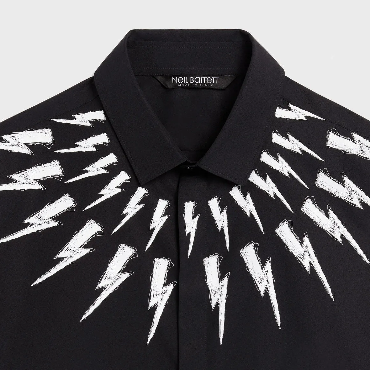 Neil Barrett black Fair-Isle Thunderbolt Shirt