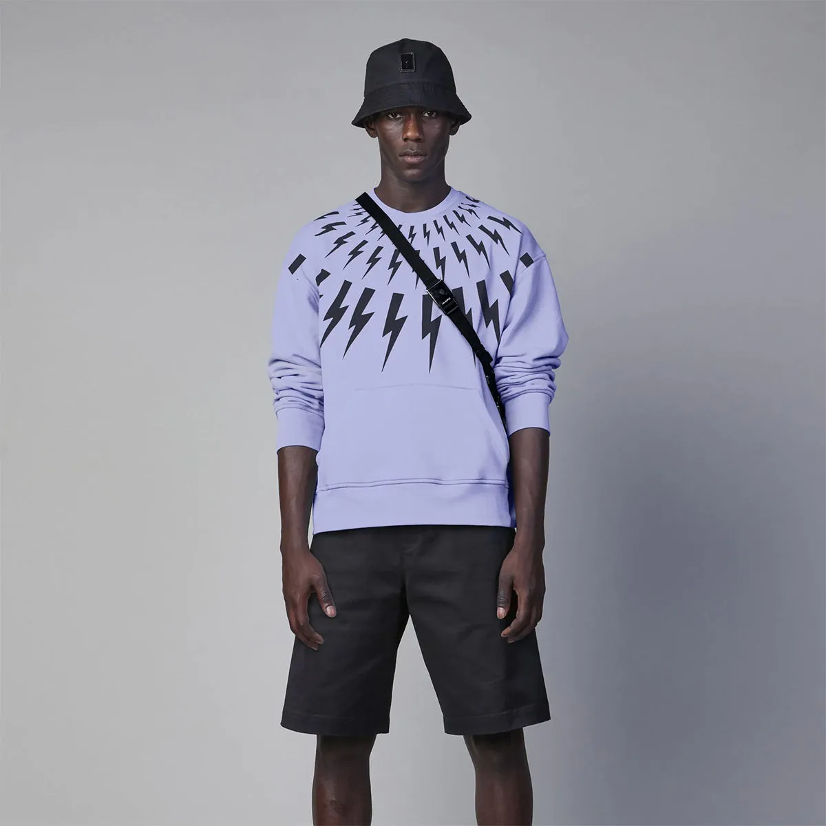 Neil Barrett Fair-Isle Thunderbolt Sweater Lilac Black - Shop Now