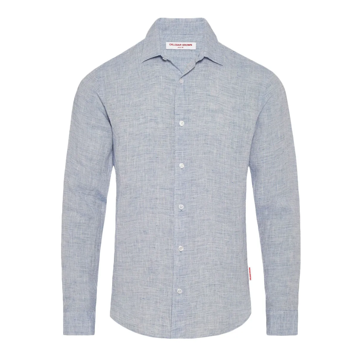 Orlebar Brown - Giles Linen Shirt, Navy/White - Shop Now