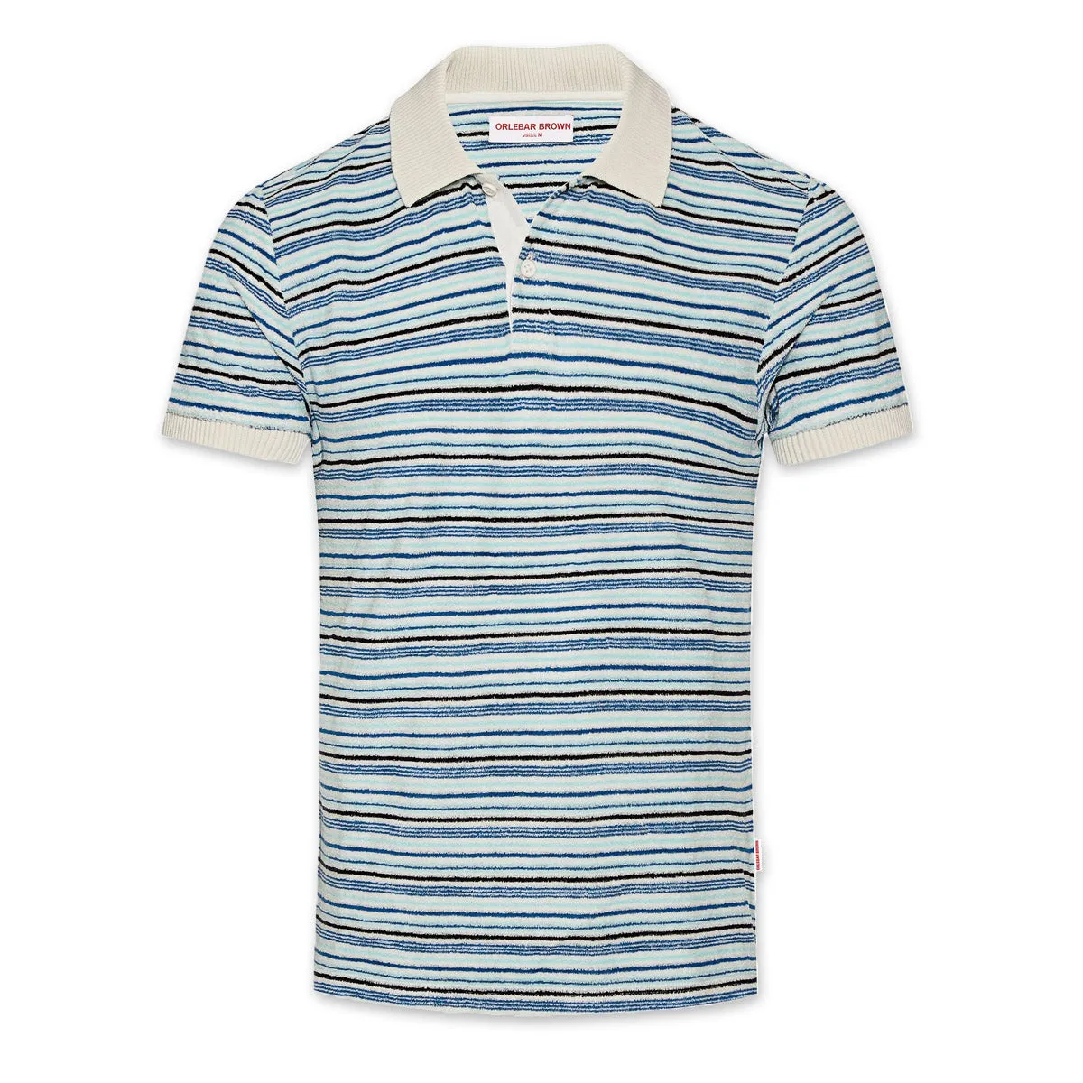 Orlebar Brown Jarrett Montauk Stripe Mineral/Navy Polo Shirt