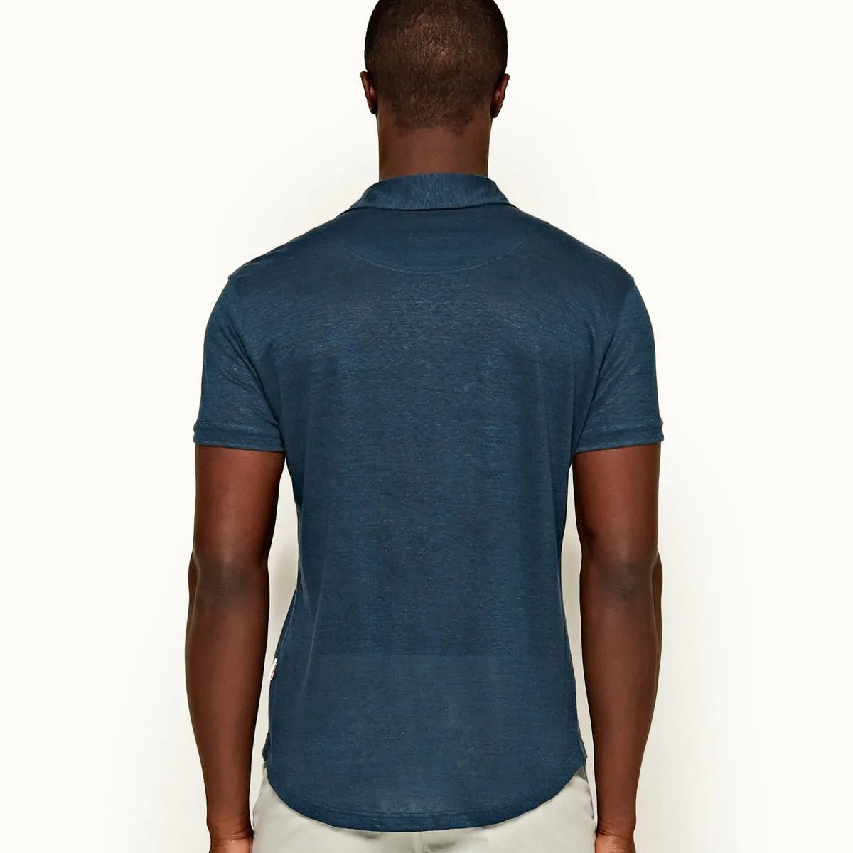 Orlebar Brown - Men's Sebastian Linen Tailored Shirt Blue Slate - Shop Now