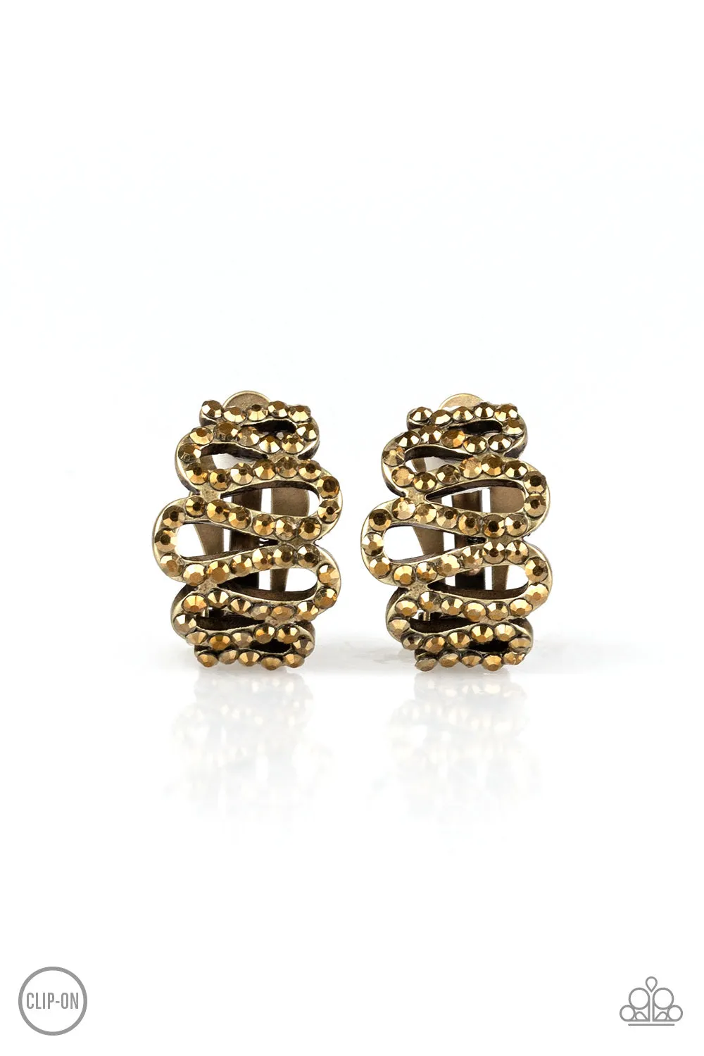 Paparazzi Brass Clip On Earrings: Idol Shine