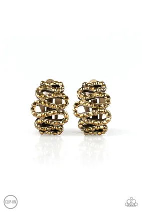 Paparazzi Brass Clip On Earrings: Idol Shine