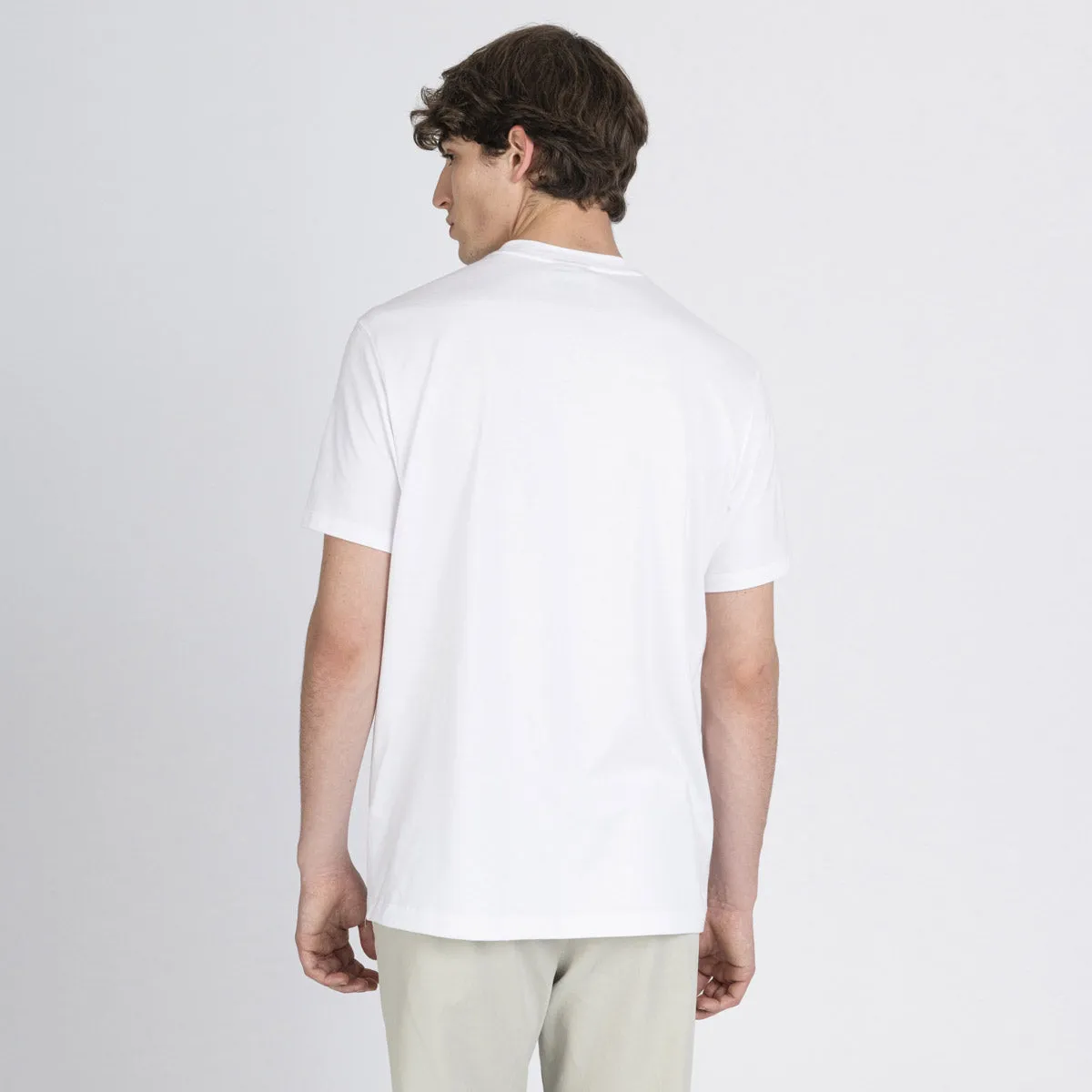 Paul & Shark white printed brushed logo t-shirt.