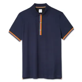 Paul Smith - Slim Fit Polo Shirt in Navy, featuring 'Artist Stripe' design