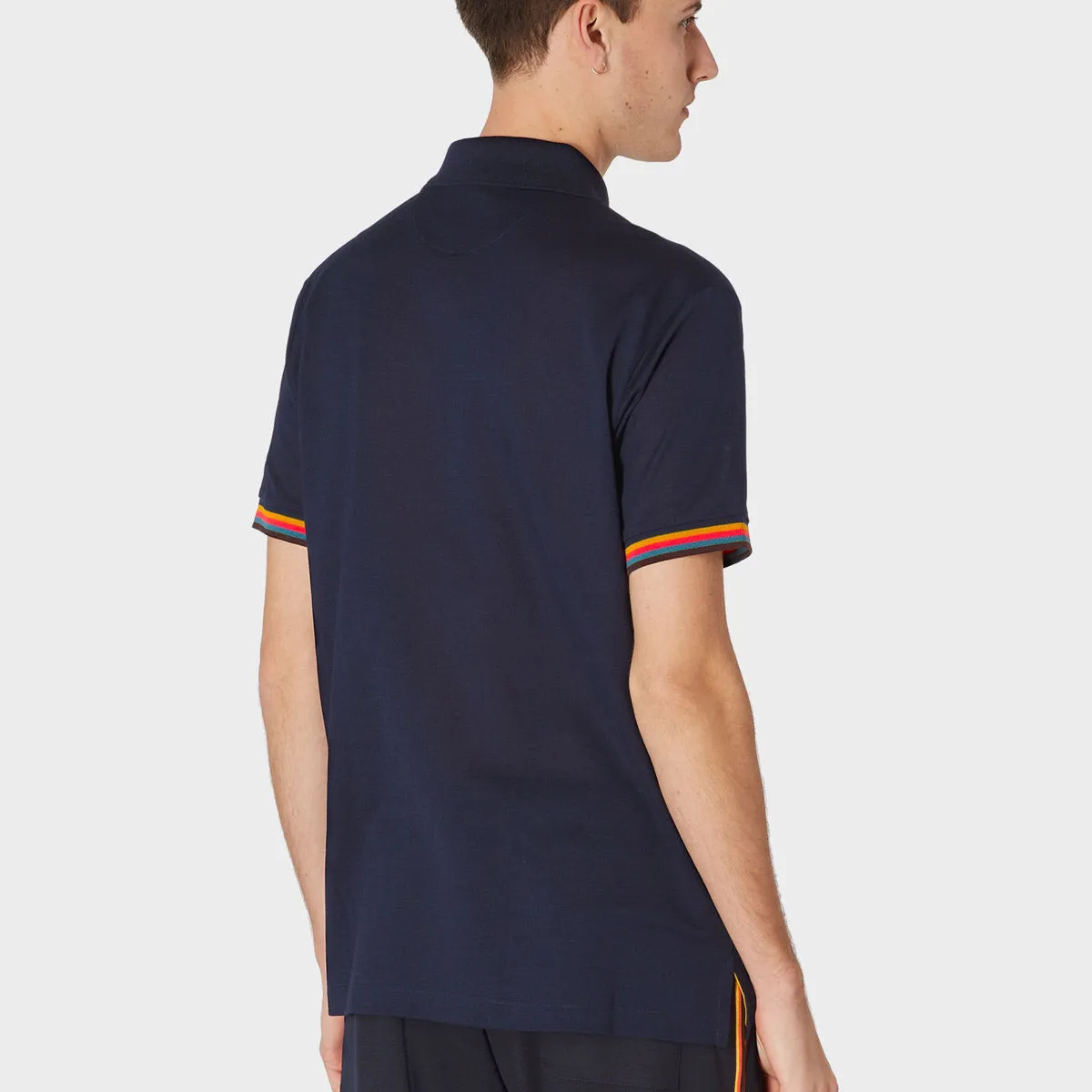 Paul Smith - Slim Fit Polo Shirt in Navy, featuring 'Artist Stripe' design