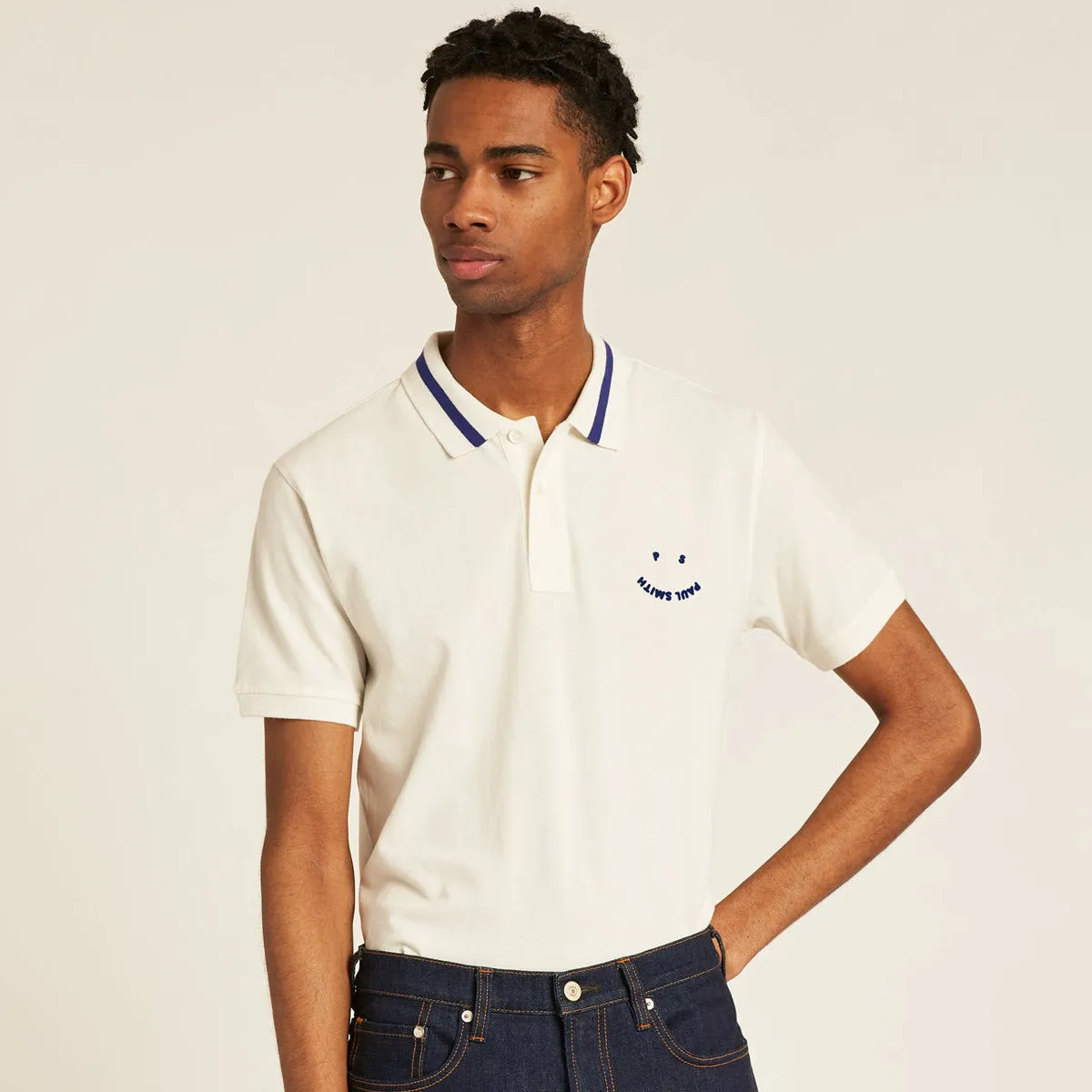 Paul Smith - Slim Fit Polo Shirt in Off White - Happy Design