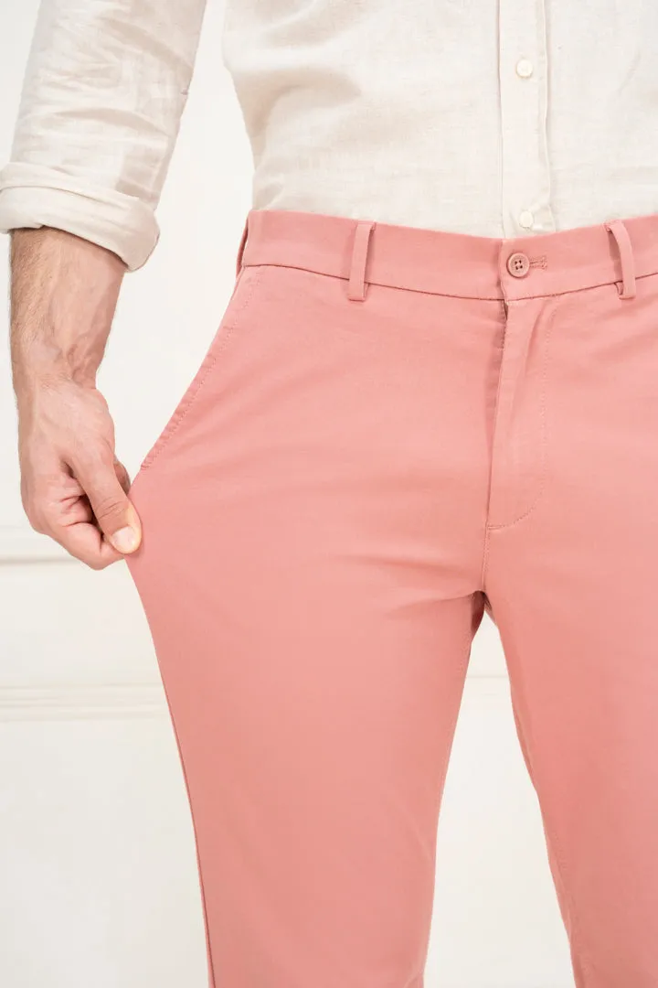 Pink Chino Pants Slim Fit Stretch - Top Search Result