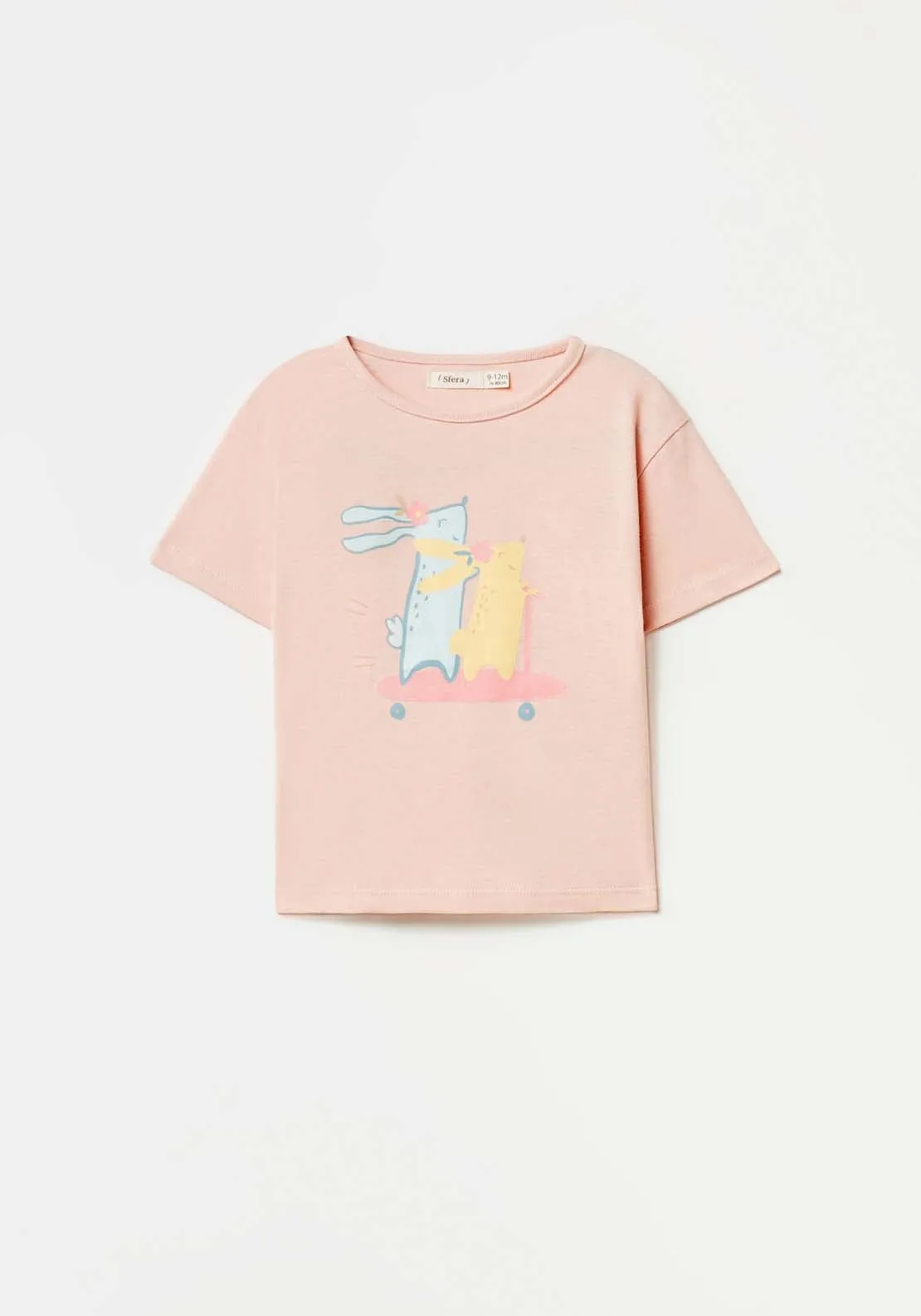 Pink Rabbit Print T-Shirt