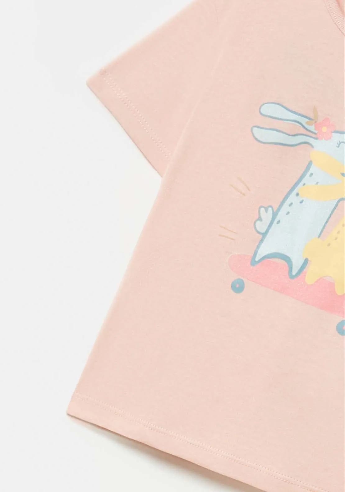 Pink Rabbit Print T-Shirt