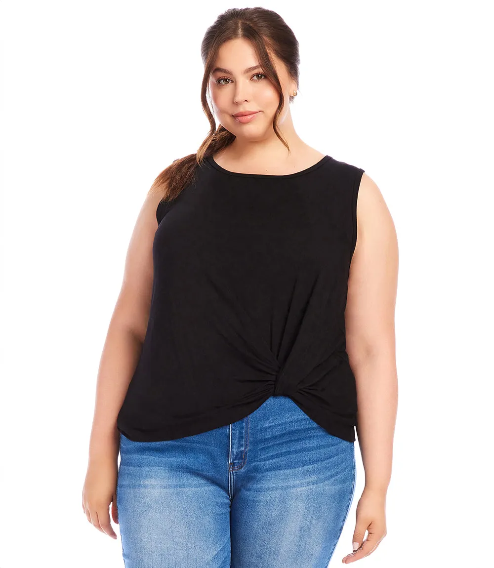 Plus Size Sleeveless Draped Top