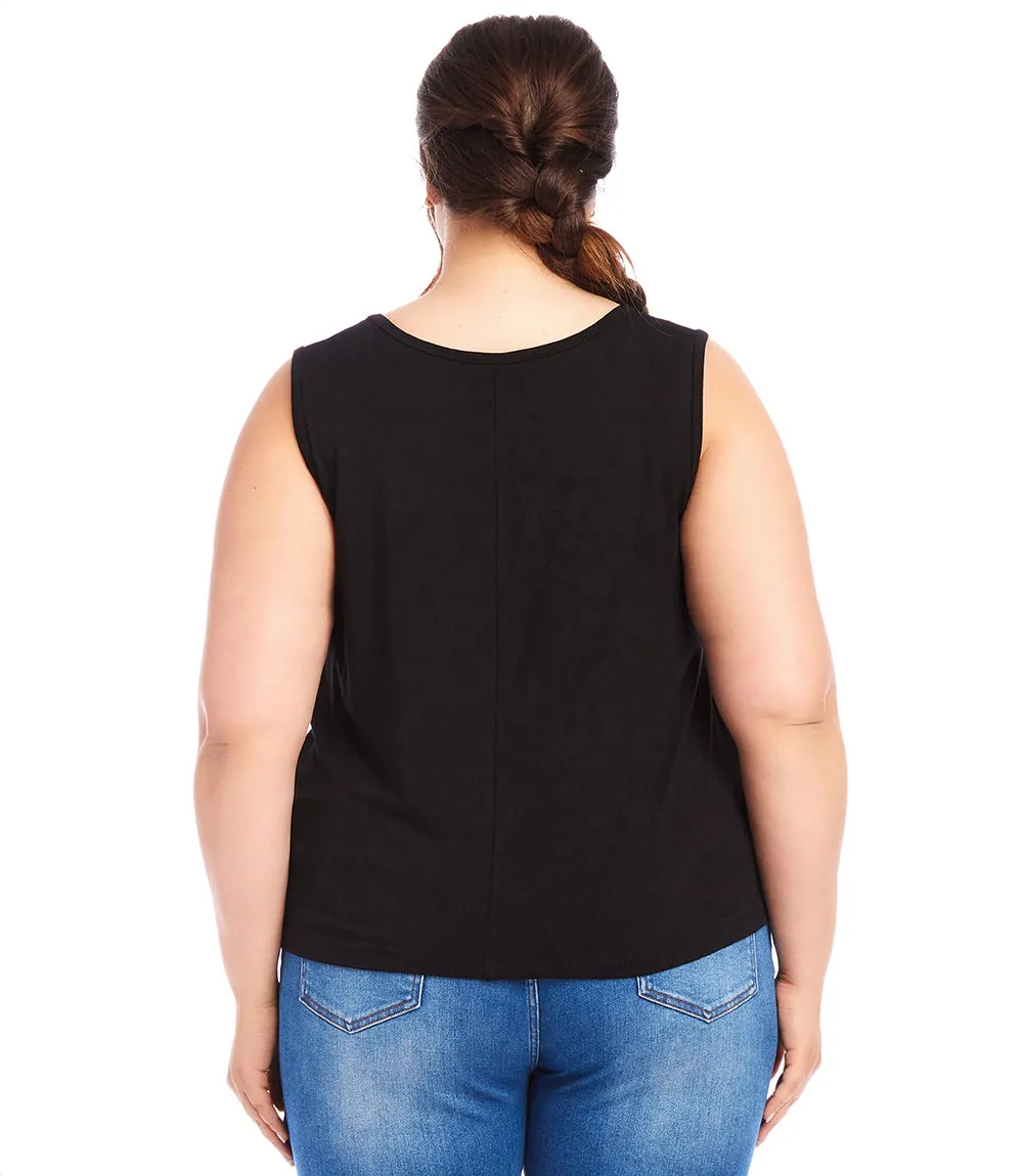 Plus Size Sleeveless Draped Top