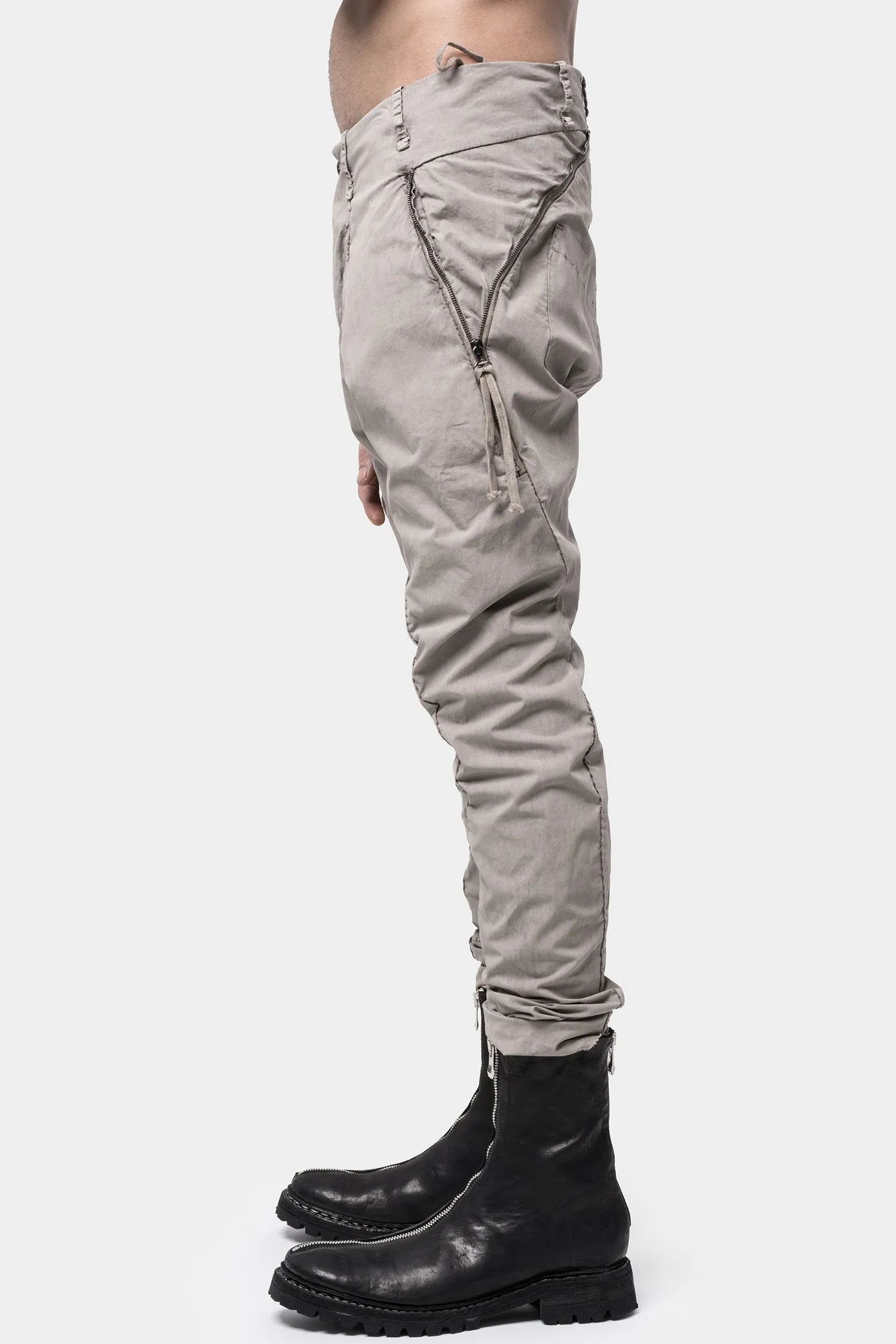 Poplin split zip pants, Shale - Split zip poplin pants, Shale.