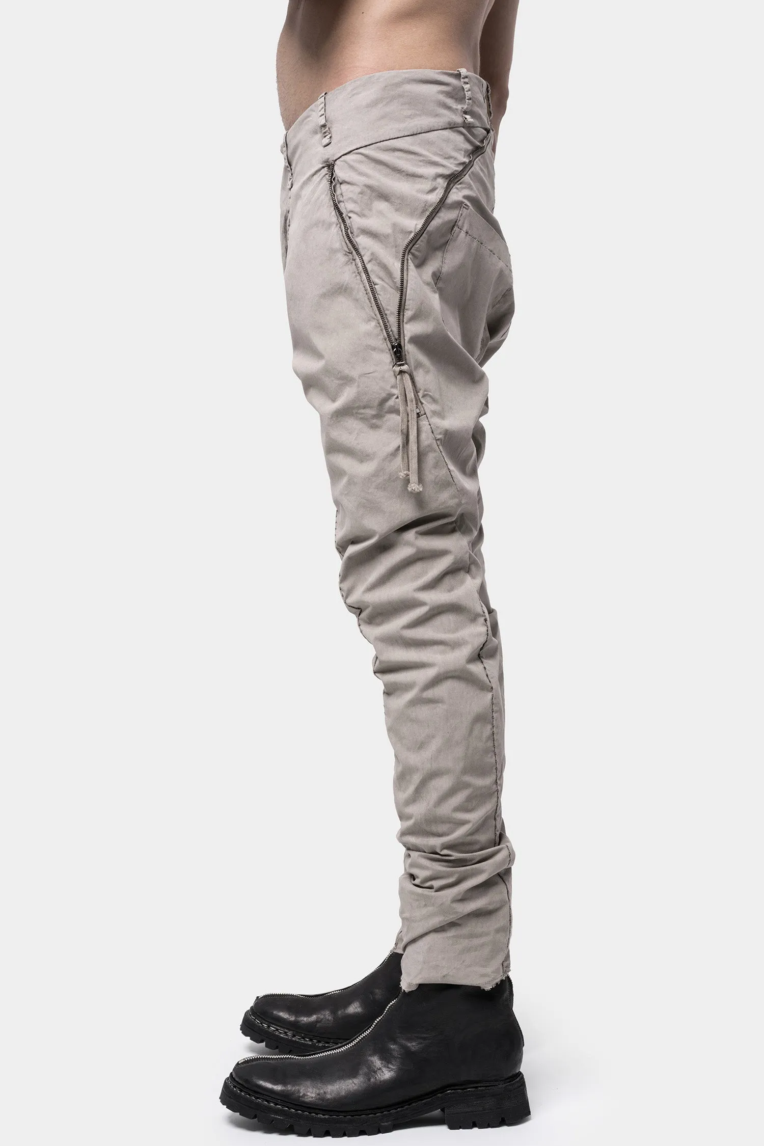 Poplin split zip pants, Shale - Split zip poplin pants, Shale.