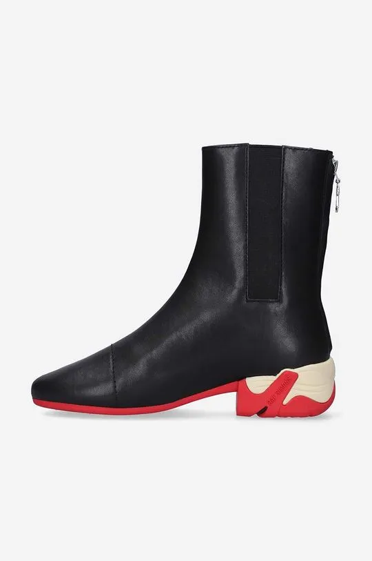 Raf Simons leather ankle boots black color