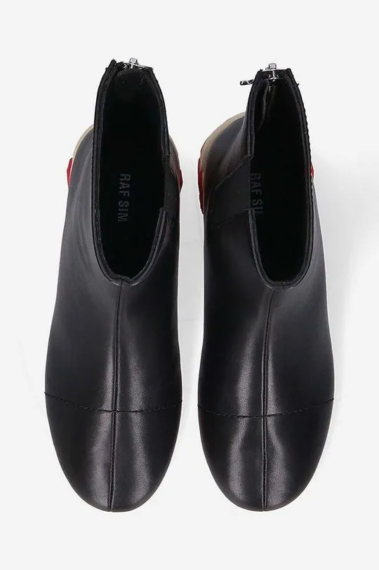 Raf Simons leather ankle boots black color