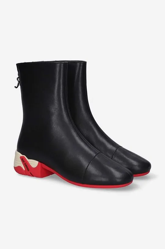 Raf Simons leather ankle boots black color