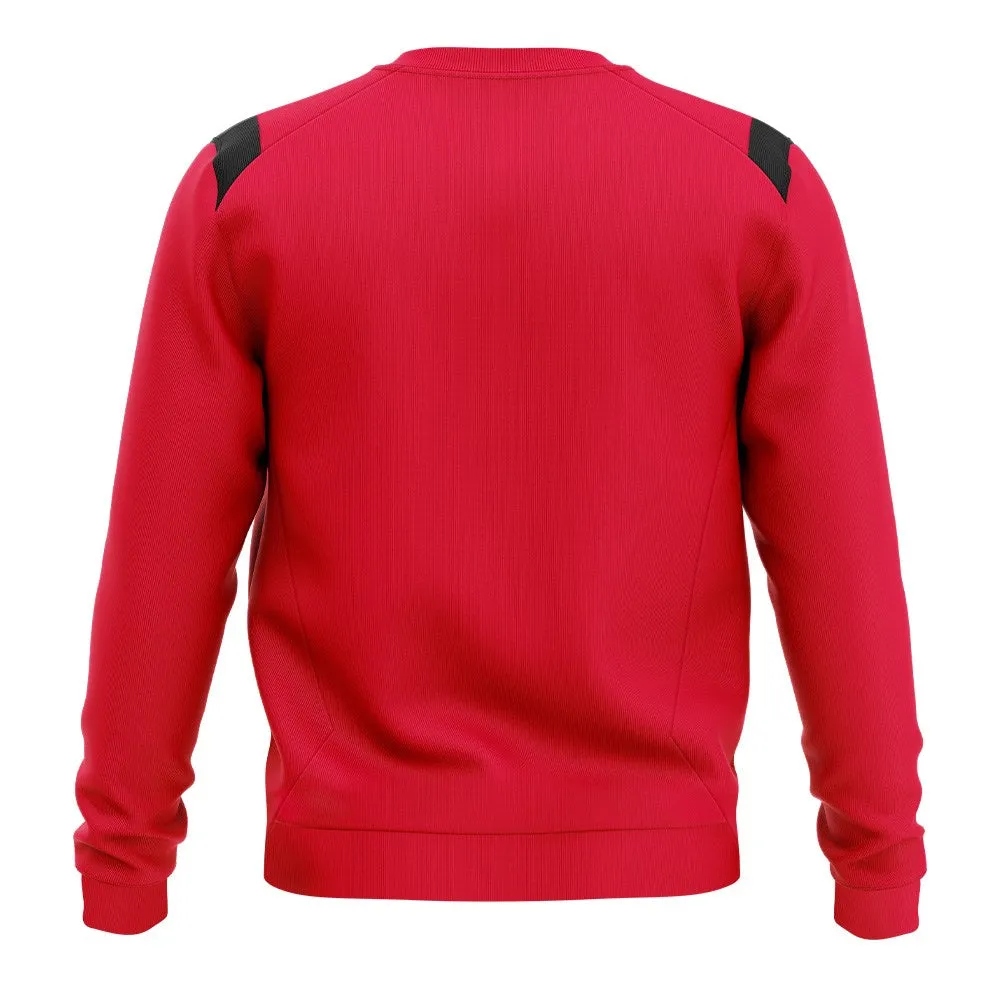 Red and Black Contrast FC Sweatshirt