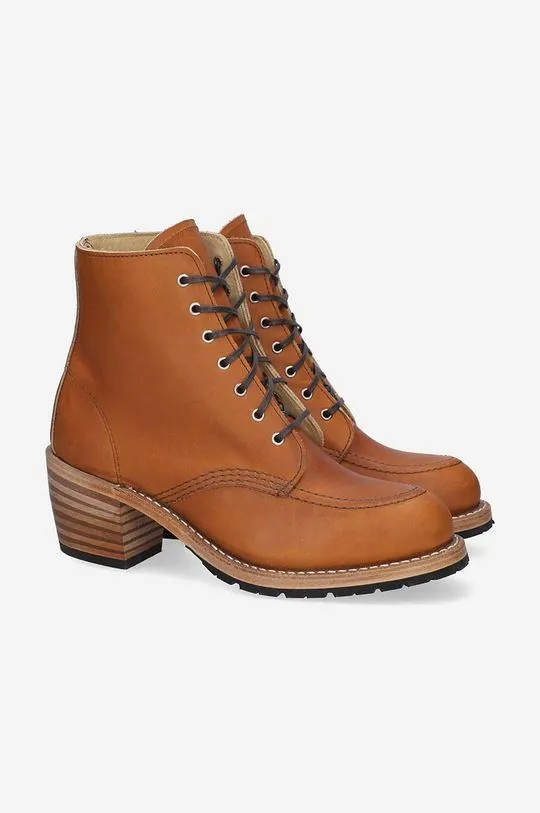 Red Wing leather ankle boots women's brown color