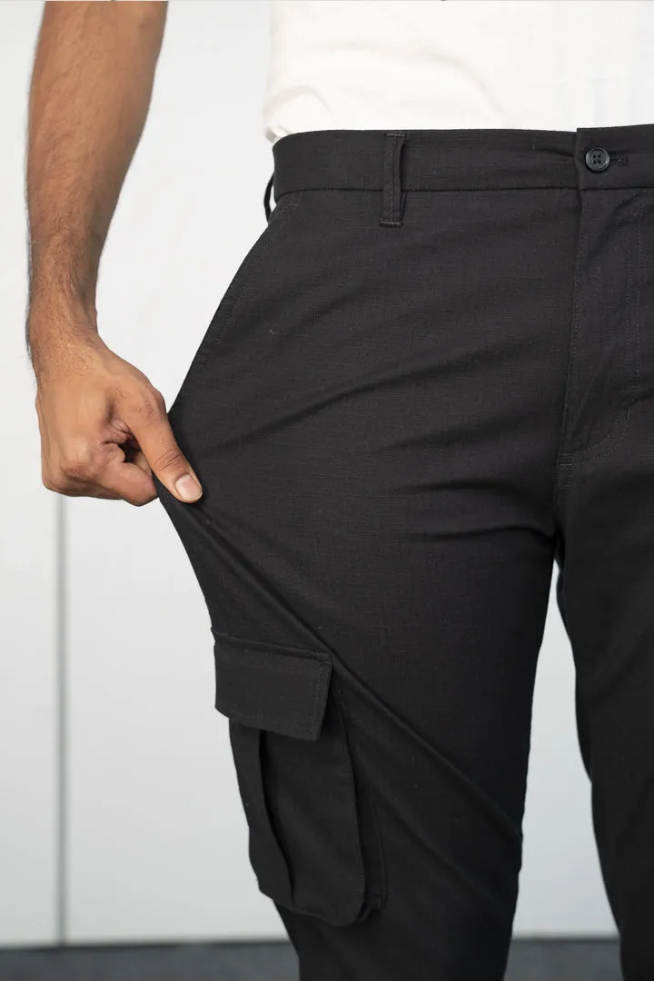 Ripstop Cargo Pants - Black Textured