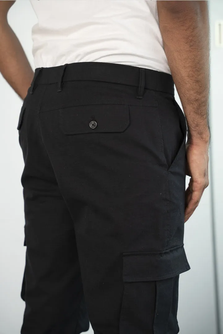 Ripstop Cargo Pants - Black Textured