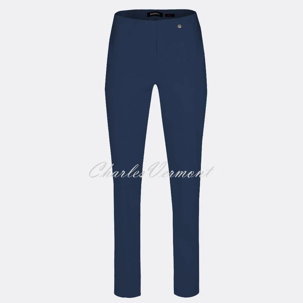 Robell Bella Navy Trousers - Full Length - Model 51559-5499-68