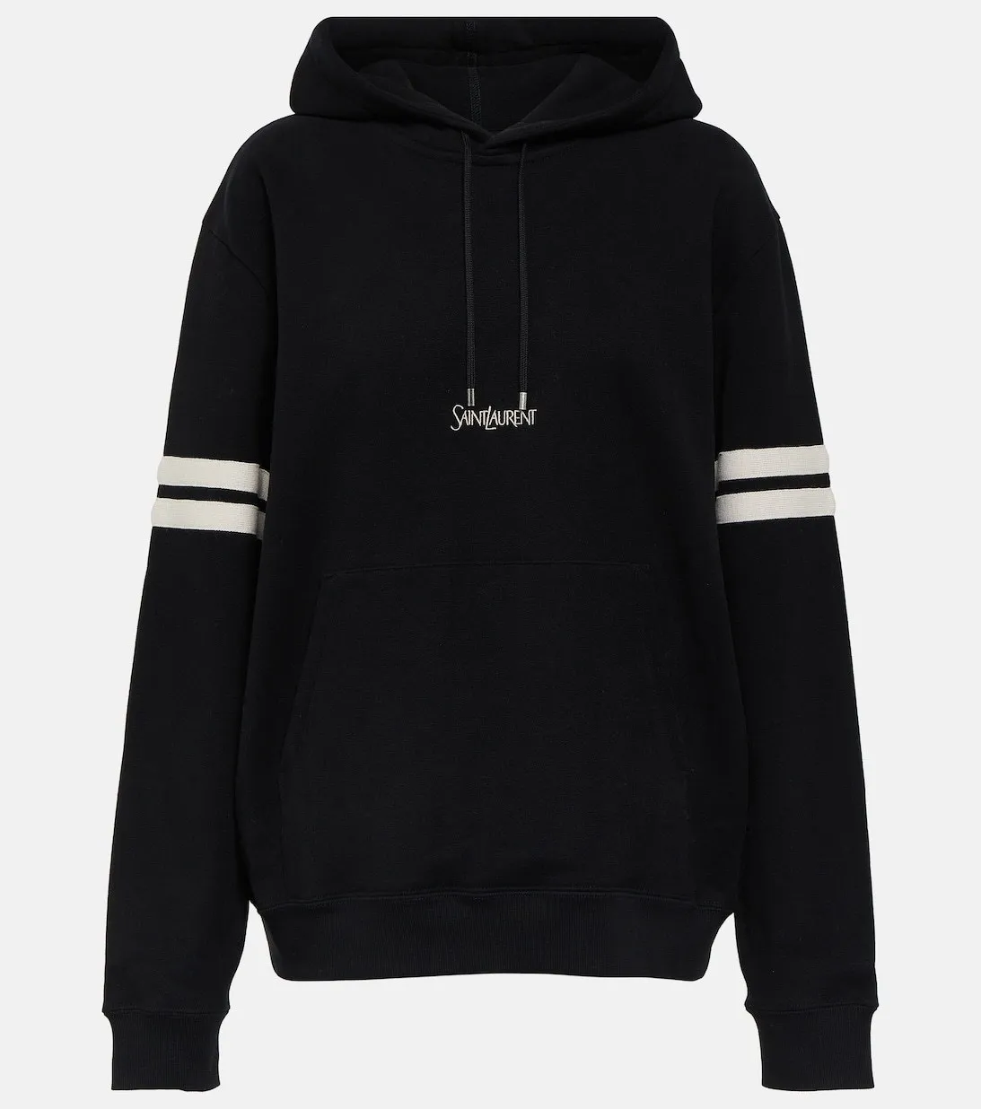 Saint Laurent long sleeve cotton logo hoodies and sweatshirts for street style