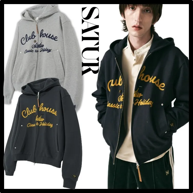 SATUR Hoodies | Street Style Unisex Logo Hoodies