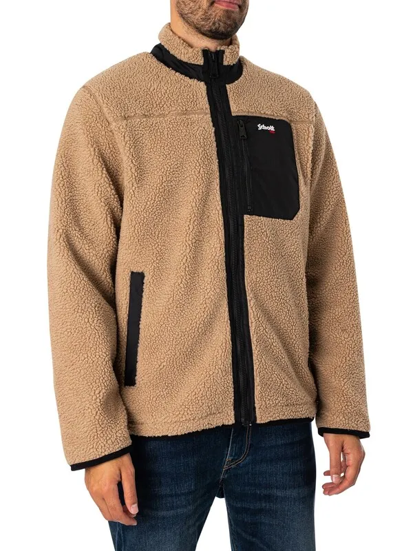 Schott Borg Fleece Jacket - Beige